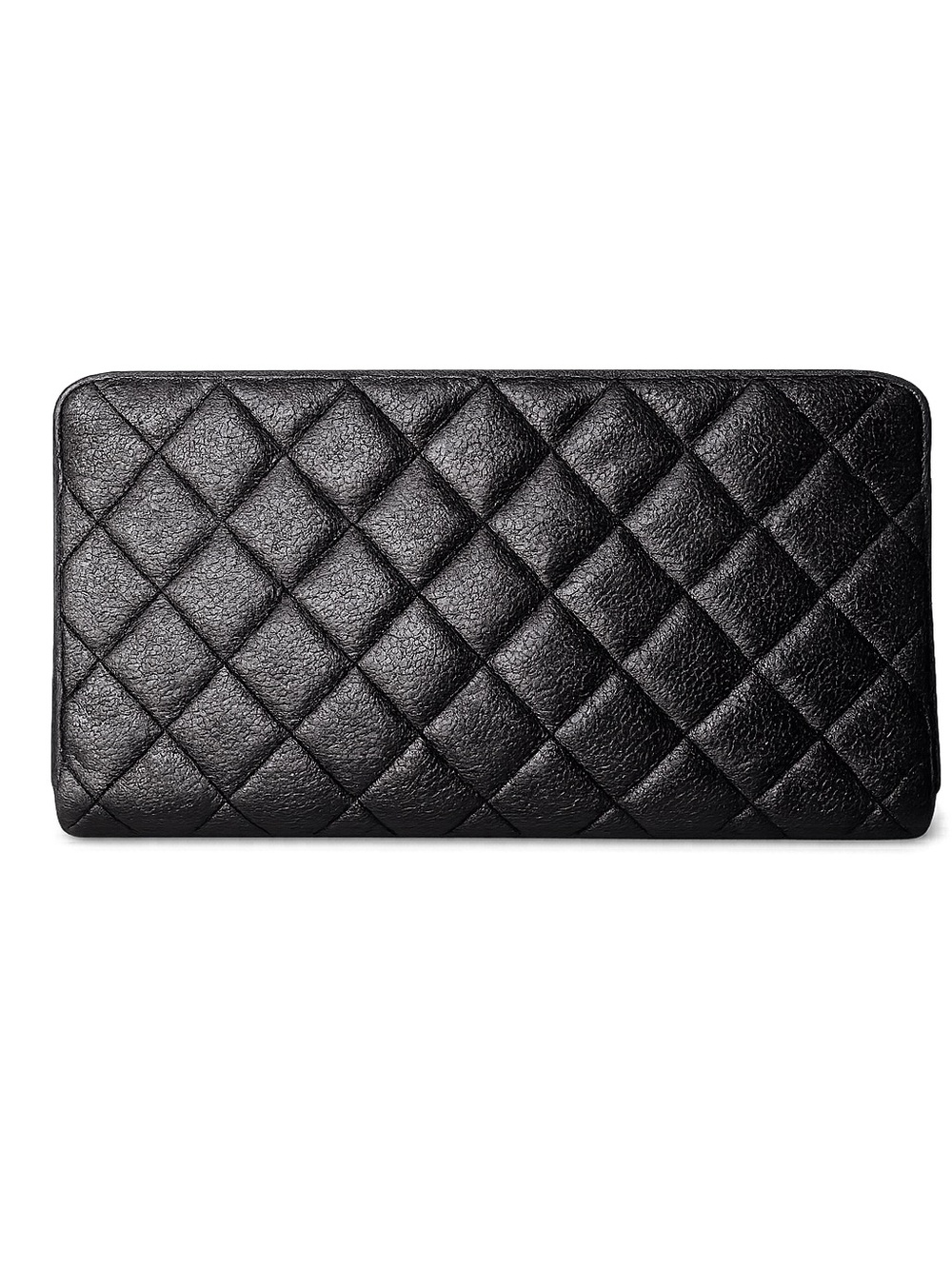 CHANEL Black Caviar Quilted Clutch Pochette A65738 12A Full Set - Picture 2 of 12